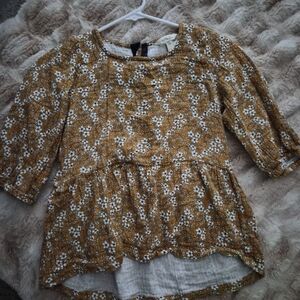 Matilda Jane Mustard Floral Kids Blouse